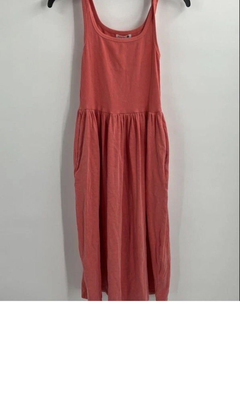 Sunday Womens Pink Sleeveless Scoop Neck Ruffle Midi Tank Dress Size 0